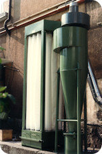 Dust separator for silver processing